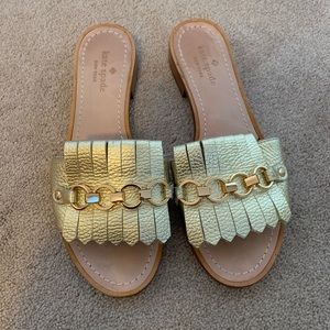 Kate Spade Gold Slides
